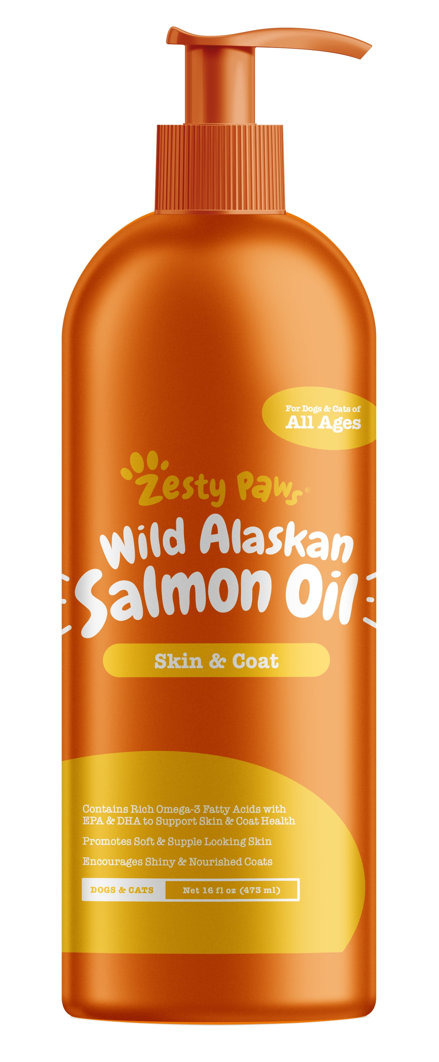Zesty Paws Pure Wild Alaskan Salmon Oil, Omega3 with EPA & DHA for