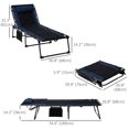 thumbnail image 3 of Outsunny Chaise Longue Pliante, Chaise Longue Rembourrée pour Bronzage - Ensemble de 1, Bleu, 3 of 10