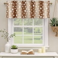 thumbnail image 3 of 2 Pack Valances for Windows, Brown Gradient Window Valances for Living Room/Bedroom/Bathroom, White Polka Dots Country Abstract Light Filtering Kitchen Curtain Valance Window Treatment 42"W x18" L, 3 of 9
