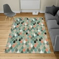 thumbnail image 2 of Geometric Turkish Area Rug, Raindrops Doodle Style Creative Leaf Shaped Colorful Girls Theme, Soft Carpet for Living Room Decor with Distressed Look, 6.6' X 9.6', Salmon, by Ambesonne, 2 of 4