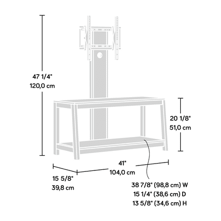 Sauder - Beginnings Tv Stand w/ mount  - Black - Black