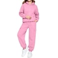 thumbnail image 2 of OGLCCG Girls Sweatsuits 2pcs Sets,Fleece Zip Up Hoodie and Joggers Sweatpants Set, 2-Piece Girls Jogger Set, Sizes 7-8, 2 of 6