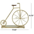 thumbnail image 3 of 17" x 15" Gold Metal Bike Sculpture, by DecMode, 3 of 9