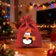 thumbnail image 1 of Bolsas de regalo navideñas de lino | Bolsita navideña con dibujos animados para manzanas y dulces, 1 of 7