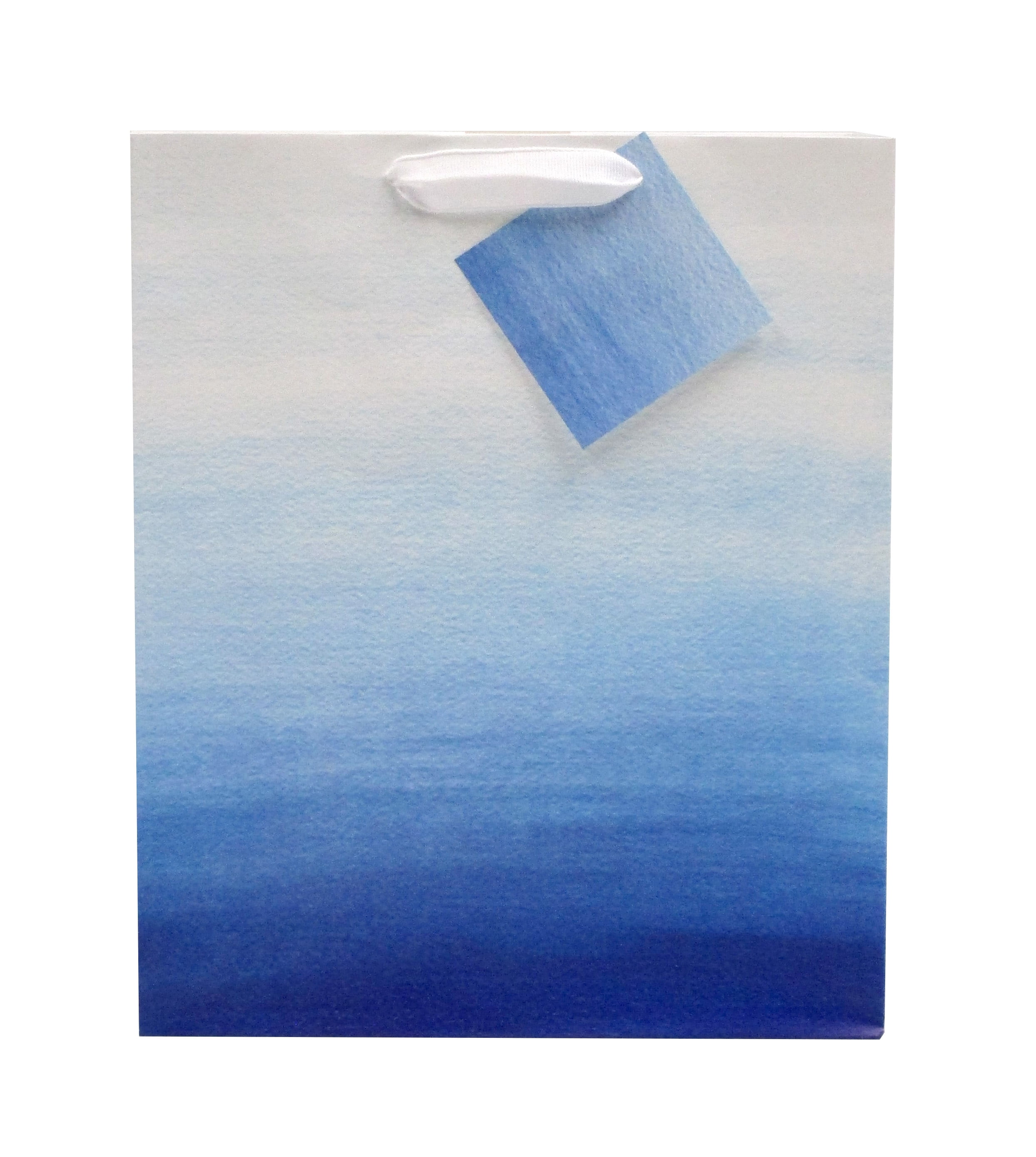 (6 pack) Large Blue Watercolor Paper Gift Bag, 10" x 12", by Way To Celebrate