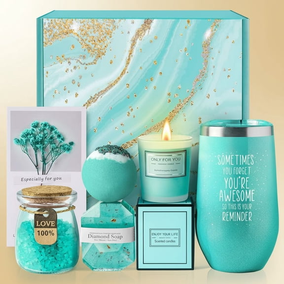 Gifts for Mom, Women, Wife, Girlfriend, Sister, Best Friend, Her - Unique Mothers Day, Birthday, Valentines, Christmas Gifts - Gardenia Inspirational Self Care Spa Gift Basket Set, Thank You Gifts