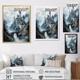 thumbnail image 4 of Designart "Mountain Fortress Castles Misty painting I" Cityscapes Floater Framed Canvas Wall Art, 4 of 7