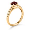 thumbnail image 3 of Gem Stone King 0.80 Ct Cushion Red Garnet 10K Yellow Gold Engagement Ring (Size 5), 3 of 4