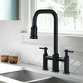 thumbnail image 6 of Double Handle Bridge Kitchen Faucet with Advanced Spray in Black, 6 of 8