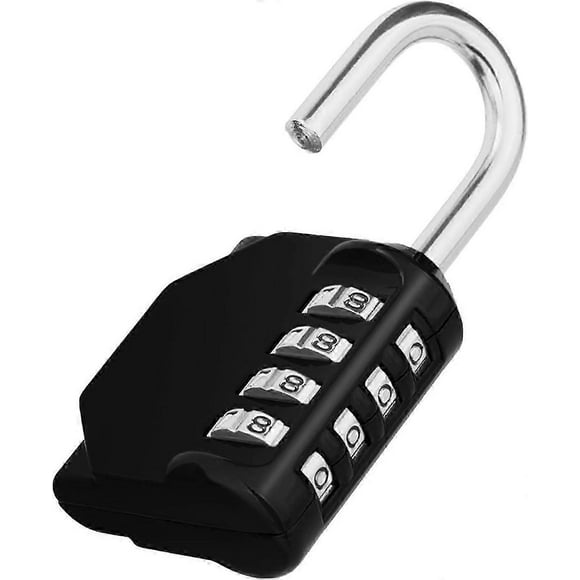 Combination Locker Padlock, 4 Digit Coded Padlock, Gym Lock, School Locker Lock, Weatherproof Combination Lock Outdoor (Black)