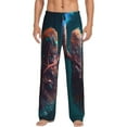 thumbnail image 2 of Lsque Abstract Botanical Heart Print Men's Pajama Pants, Lounge Pant - Comfortable Home Wear,Elastic Waistband, Stylish Design-XX-Large, 2 of 9