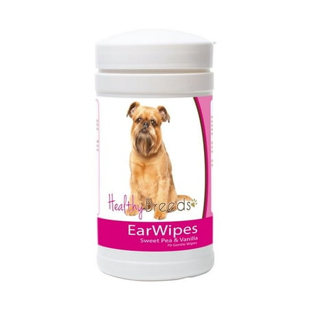 healthy breeds dog ear cleansing wipes for brussels griffon - over 80 breeds  removes dirt, wax, yeast  70 count  easier than drops, wash, solutions  helps prevent infections and