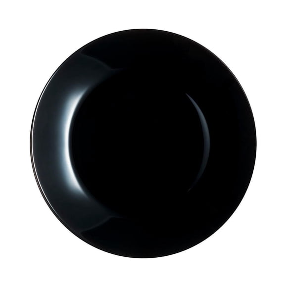 Luminarc 307-5973 Juego 6 Platos Trinche o Llanos Estilo Moderno, Elaborada Cerámica con Acabado Brillante, Colección Zelie Arcopal, Negro, 25 cm, Hecho en Francia