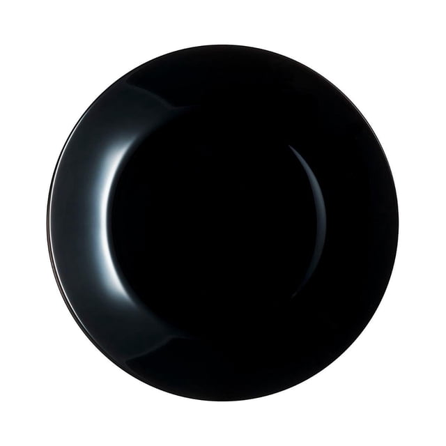 Luminarc 307-5973 Juego 6 Platos Trinche o Llanos Estilo Moderno, Elaborada Cerámica con Acabado Brillante, Colección Zelie Arcopal, Negro, 25 cm, Hecho en Francia