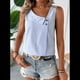 thumbnail image 4 of Blusa Informal Sin Mangas con Cuello en V Asimétrico y Estampado A Rayas para Mujer, Blusa de Verano Azul L, 4 of 10
