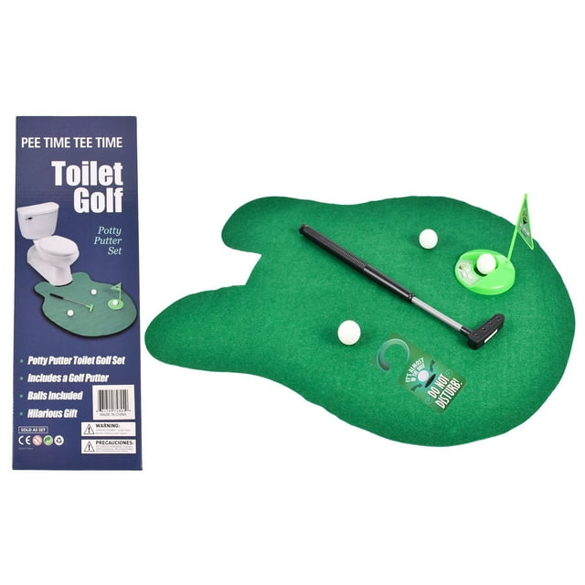 Mini Toilet Golf Toy Set Toilet Time Golf Game Set Golf Training Accessory Gift for Birthday Party Toilet Golf Set