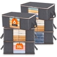 thumbnail image 1 of Bolsa de almacenamiento de ropa Lifewit, paquete de 6 con asa reforzada, color gris, 1 of 9