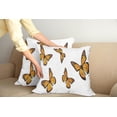 thumbnail image 2 of Ambesonne Butterfly Throw Pillow Cover 2 Pack, Gracious Winged Insect, 24", Earth Yellow Orange, 2 of 5