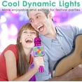thumbnail image 2 of Micrófono de karaoke inalámbrico Bluetooth para niños, 5 en 1 portátil de mano Micrófono de karaoke Altavoz Reproductor Grabador con luces LED para niños Niñas Niños Adolescentes Cumpleaños, 2 of 5