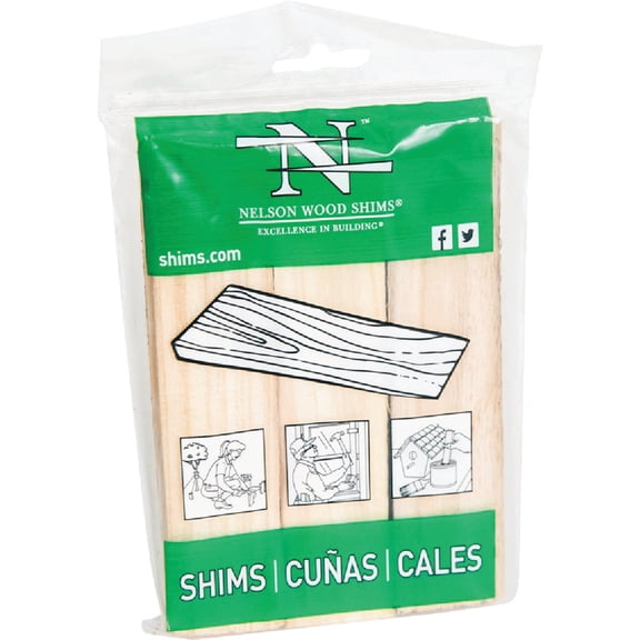 Nelson Wood Shims Elson 6" 9 Pack Wood Shims in Poly Bag to Hang On A Clip Strip, Multy