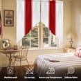 thumbnail image 5 of Swag Curtain Valances Red Stripe Swag Valances for Kitchen Windows Farmhouse Short Topper Curtains Valance Tier Pair for Kitchen Bedroom Living Room Bathroom 28"x36", 5 of 8
