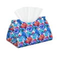 thumbnail image 2 of Lsque Bright Flowers Printed Long Tissue Box Cover Holder, Facial Paper Organizer Dispenser,Triangle with Bottom Belt, PVC Leather Decorative Organizer, 2 of 9