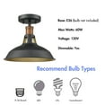 thumbnail image 4 of Claxy 10.6" Black Semi Flush Mount Ceiling Light with Barn Metal Shade, 4 of 7