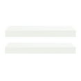 thumbnail image 4 of Kate and Laurel Havlock Modern Natural Floating Shelves, Set of 2, 24 x 8, White, Functional Bathroom and Kitchen Shelves for Storage and Display, 4 of 10