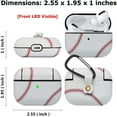 thumbnail image 3 of Apple Airpods Pro Skin, Takfox Cover for Airpods Charging Case for Airpods 3rd, 360° Portable Protective Anti-Scratch PU Leather Cover Skin for Airpods 3 [Front LED Visible] w/ Keychain - Baseball, 3 of 7