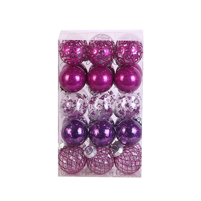 Billuyoard Bolas de Navidad de 30 piezas, ingredientes seguros, adornos reutilizables de textura de alta gama para árbol de Navidad Kits de decoración para fiestas Púrpura