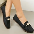 thumbnail image 4 of CHICVOMEY Comfort Flats for Women Non-Slip Women Loafers with Gold Chain Soft Slip-On Flats Casual & Work for Loafers, 4 of 6