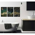 thumbnail image 3 of 3pcs Moon Celestial Wall Art Fantasy Starry Sky Posters Prints Clouds and stars Painting Pictures Vintage Forest Landscape Nature Canvas Wall Decor for Bedroom, Living Room Unframed, 3 of 6