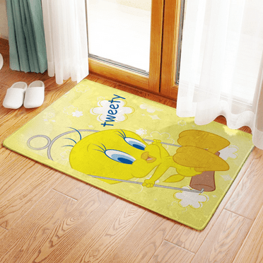 FUBUKED Tweety Bird Rug Ultra Soft Cartoon Rugs for Bedroom Bathroom Home Living Room Cute Theme Doormat Crystal Velvet Carpets Floor Sofa Mat
