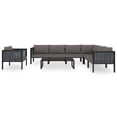 thumbnail image 2 of vidaXL 8 Piece Garden Lounge Set with Cushions Poly Rattan Anthracite, 2 of 5