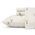 thumbnail image 1 of Eddie Bauer Deer Lodge Twin Flannel Sheet Set, Beige, 1 of 4