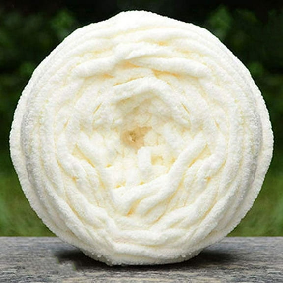 Nvzi Chunky Yarn, Super Soft Acrylic Bulky Thick Washable Yarn for Arm Knitting DIY Handmade Blankets Scarf Sweater Cream About 100g(A1)