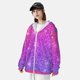 thumbnail image 3 of Fotbe Pink Purple Glitter Chaqueta con Protección Solar UPF 50+ para Hombre y Mujer, Camisa con Capucha y Bolsillos-Medium, 3 of 7