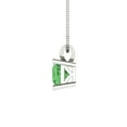 thumbnail image 3 of 2.5 ct Brilliant Princess Cut Solitaire Green Diamond 14k White Solid Gold Everyday Affordable Designer Necklace Pendant with 18" Chain, 3 of 6