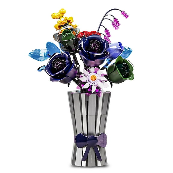 Remocguys Rose Bouquet Building Sets Compatible with Lego Flowers with Vase Botanical Collection for Adults Girls 982PCS