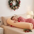 thumbnail image 3 of Minky Dots Long Cylindrical Body Pillow 39.4in, Side Sleeper Leg Support for Comfortable Sleep, 3 of 6