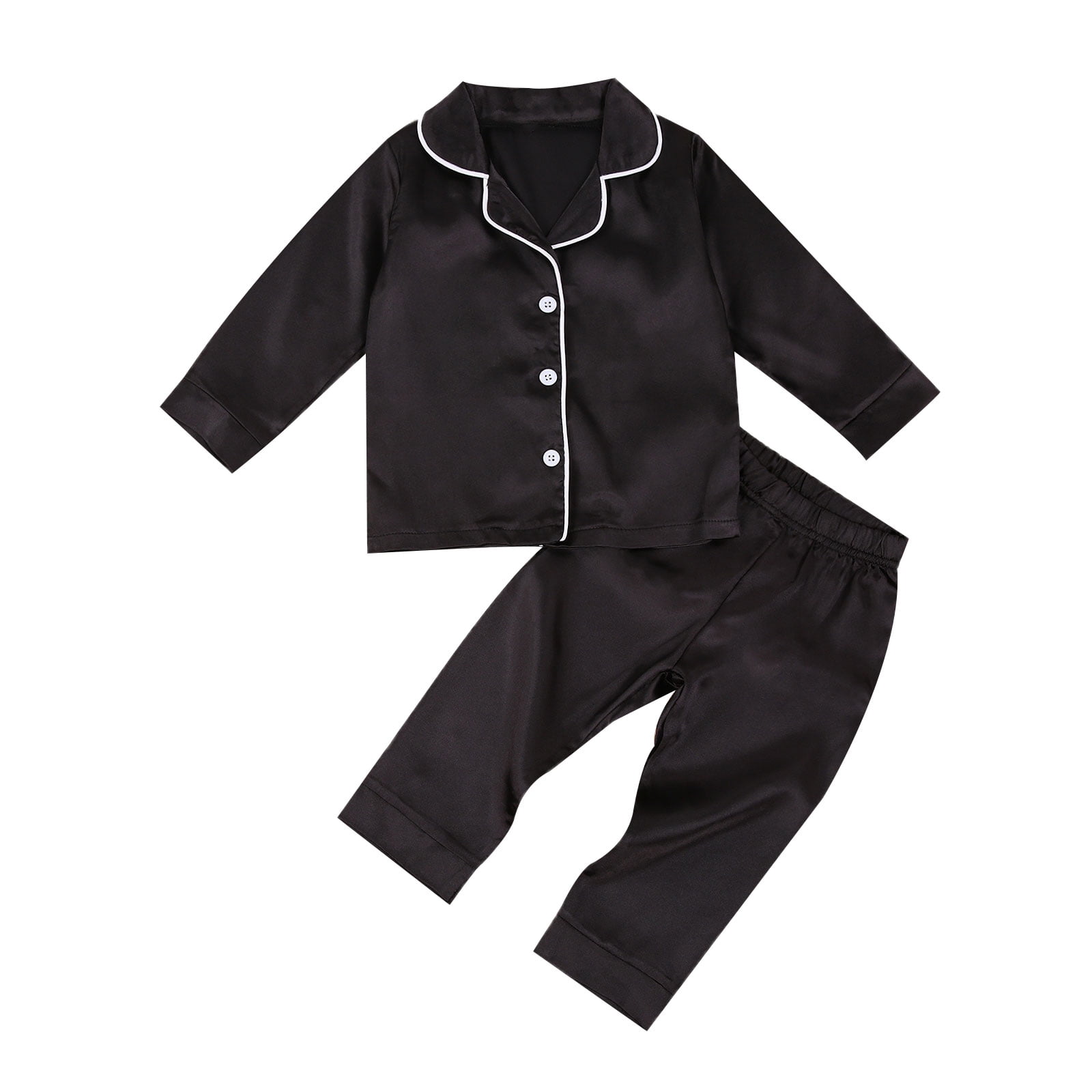 Toddler Kids Baby Boy Girl Long Sleeve Tops Shirt+Pant Pajamas Sleepwear Ser UK 