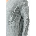thumbnail image 5 of Excellentop Women's V Neck Open Front Frayed Fringe Cardigan Plunge Sweater with pockets, 5 of 6
