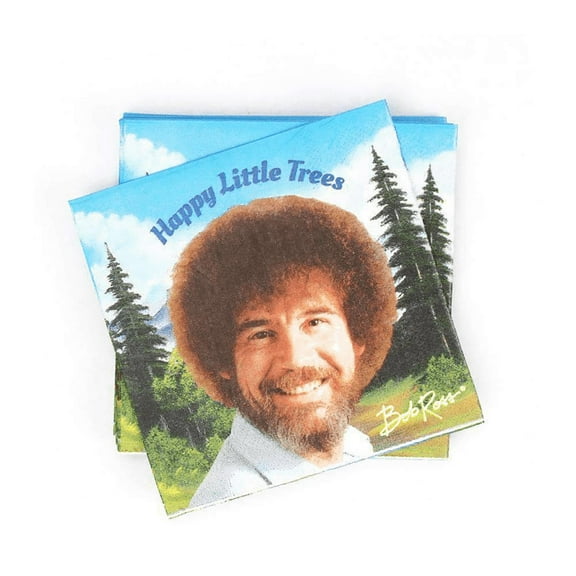 Bob Ross Napkins, Classic Beverage Party Supplies – 5" x 5" Folded, 20 Pack Decor