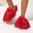 thumbnail image 6 of CHUMUD Women's Winter Faux Fur Slides House Slippers Fluffy Sandals Furry Slide Indoor Outdoor, 6 of 9