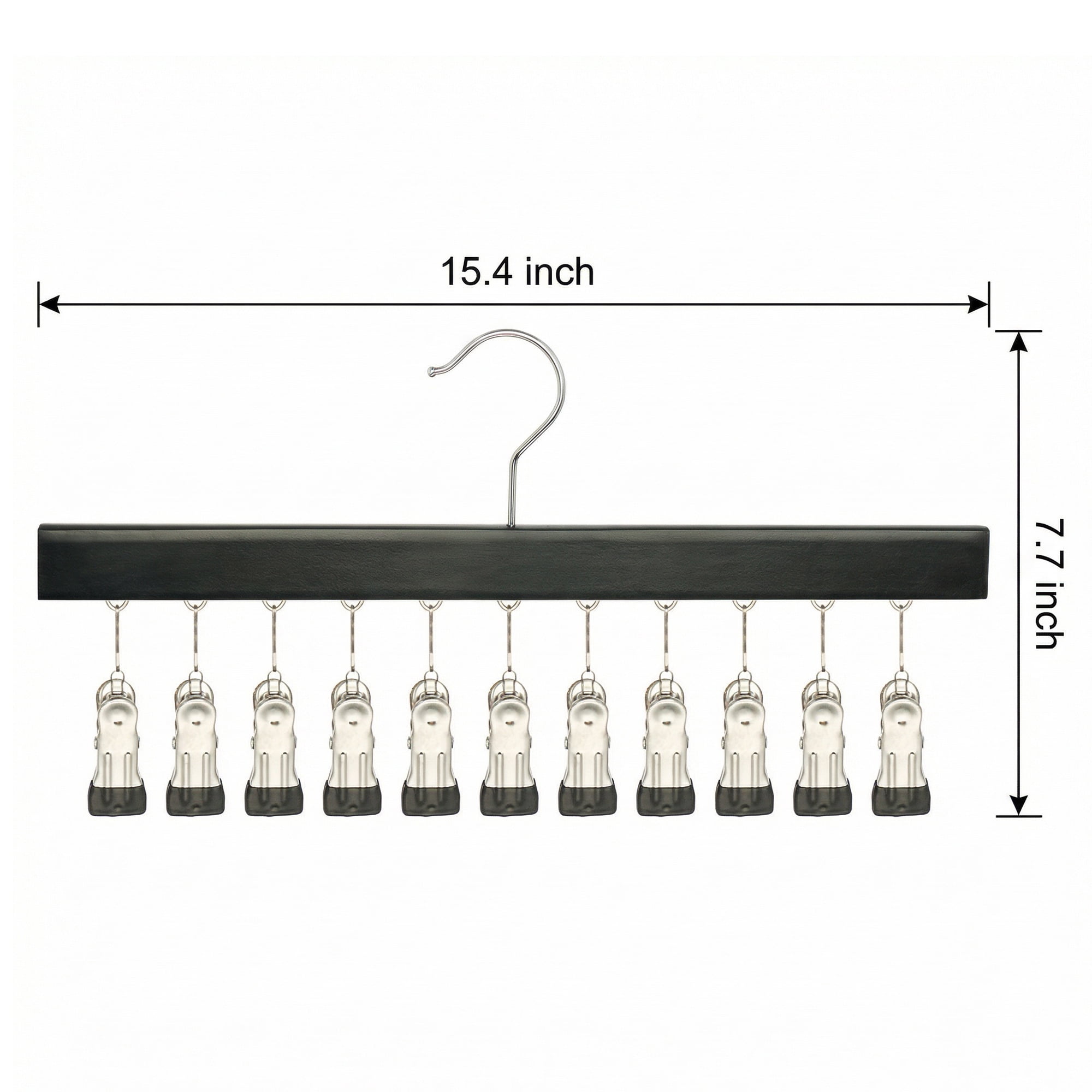 Unique Bargains Space Saving Wood Hat Hangers With 12 Hooks Black