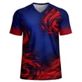 thumbnail image 2 of LEKWK USA Soccer Jersey for Men Patriotic V Neck Short Sleeve Fan Supporter Tees Tournament Mesh Top Statue Graphic Tee for Match Day Training Dark Blue XL, 2 of 6