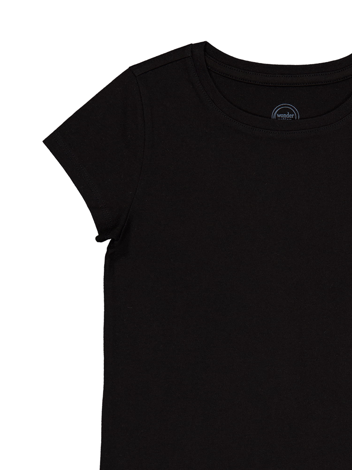 Wonder Nation Girls Kid Tough Tee with Short Sleeves, Sizes 4-18 & Plus