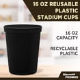 thumbnail image 3 of Reusable Plastic Cups 16 oz Set of 10, Bulk Pack - Perfect for Birthdays, Weddings, Parties - Black, 3 of 5
