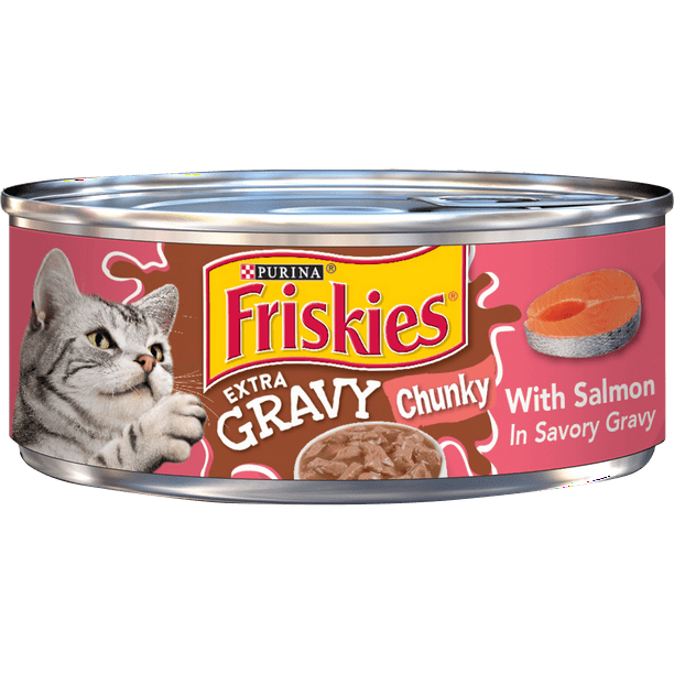 (24 Pack) Friskies Gravy Wet Cat Food, Extra Gravy Chunky With Salmon