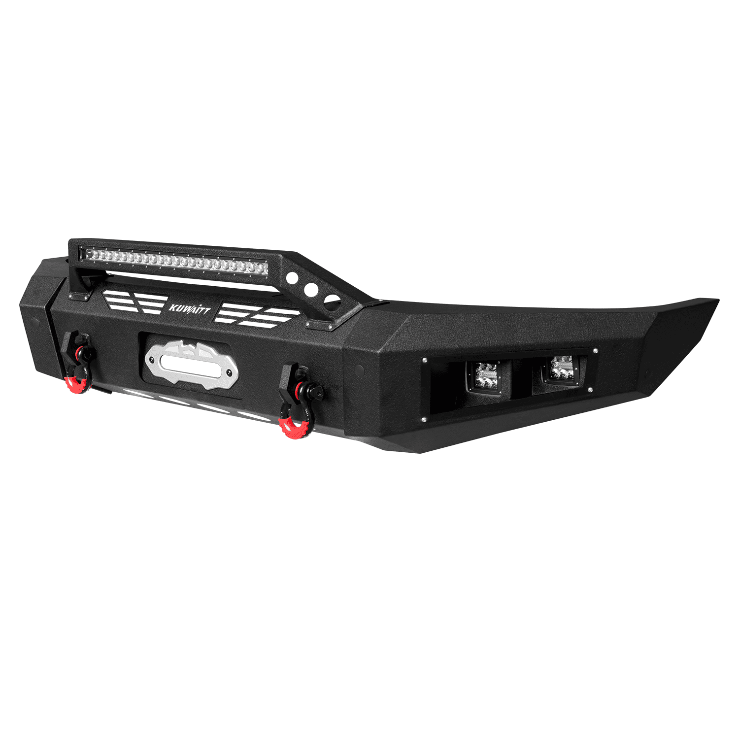 TIOYAR For 2019-2024 Dodge Ram 1500 (Not fit classic model) Steel Front Bumper W/Winch Plate&Lights Black Texture